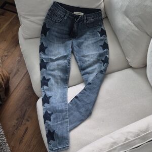 Stylish Blue Star Skinny Jeans